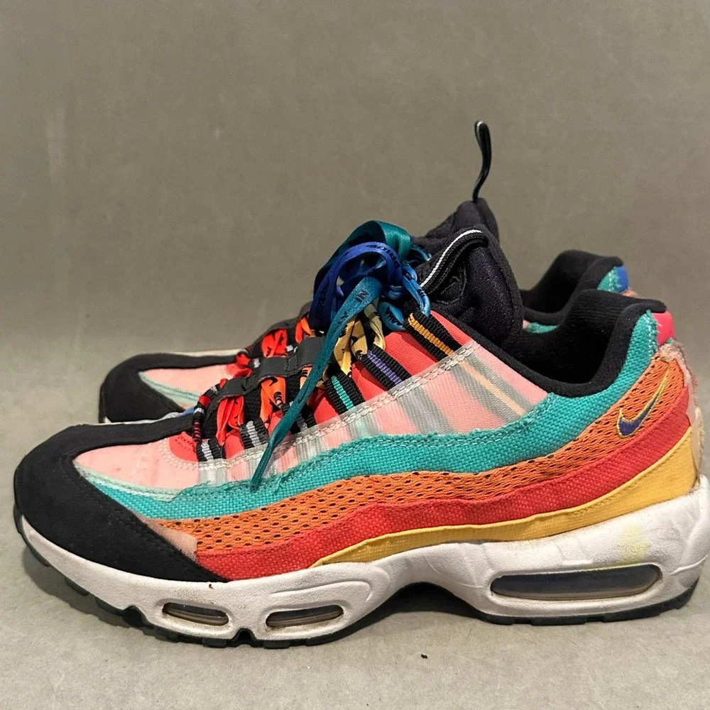 Nike Air Max 95 Be True Pride Multi Color Rainbow Sneakers CK0262-100 Mens 8.5